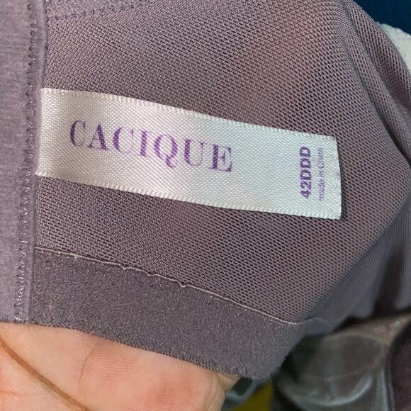 Cacique Seriously Sexy Purple Lace Underwire Balconette Bra Size 42DDD - Picture 5 of 6
